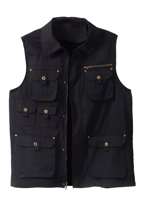 Men's Big & Tall Boulder Creek Multi Pocket Vest by Boulder Creek in Black (Size 3XL)