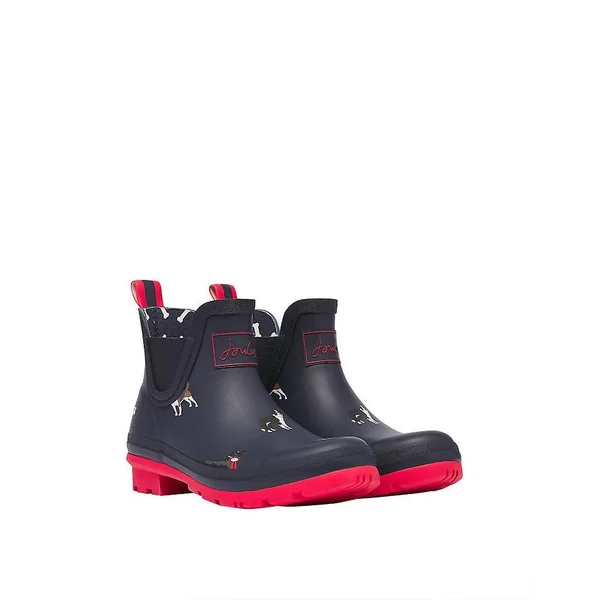 Joules Wellibob Ladies Rubber Ankle Wellington Boots Navy Dog Show: UK