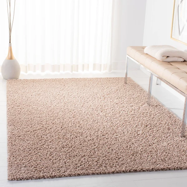 Safavieh Primo Shag PRM300U 6&7x22 x 6&7x22 Square Light Pink Area Rug