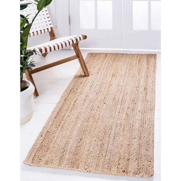 Unique Loom Dhaka Braided Jute Area Rug (9& x 12& - Natural)