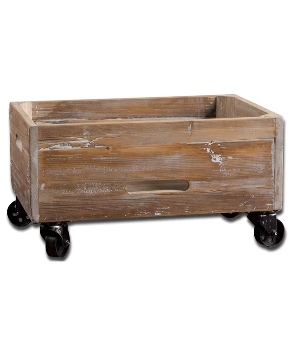 Uttermost Stratford Reclaimed Wood Rolling Box