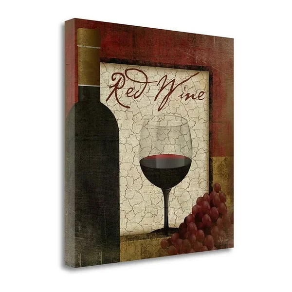 Tangletown Fine Art 'Red Wine' by Jennifer Pugh Graphic Art on Wrapped Canvas