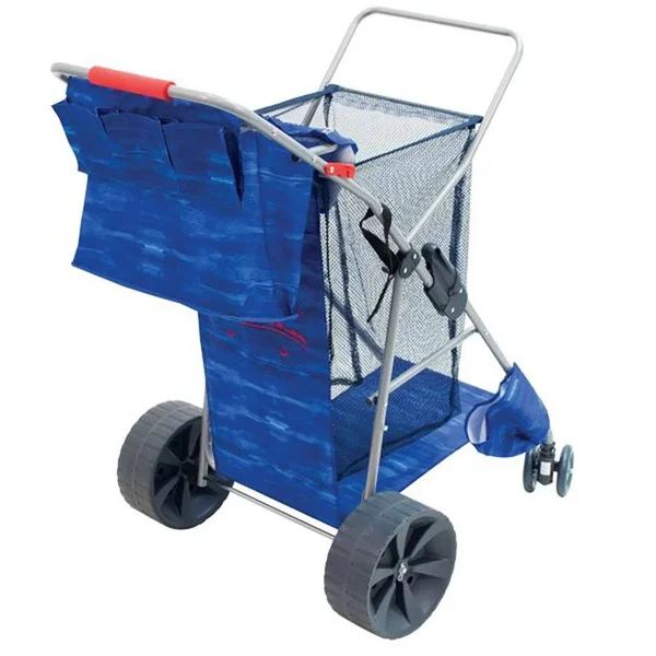 Rio Brands Deluxe Wonder Wheeler Portable Folding Outdoor Utility Cart, Blue