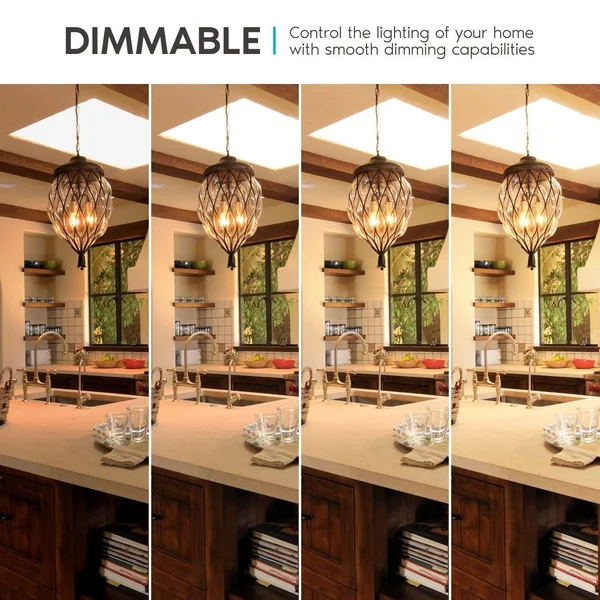 Luxrite LED Chandelier Light Bulb, E12 LED Bulb Dimmable, 40 Watt Equivalent, 2700K Warm White, Frosted Bulb, Flame Tip, 360lm