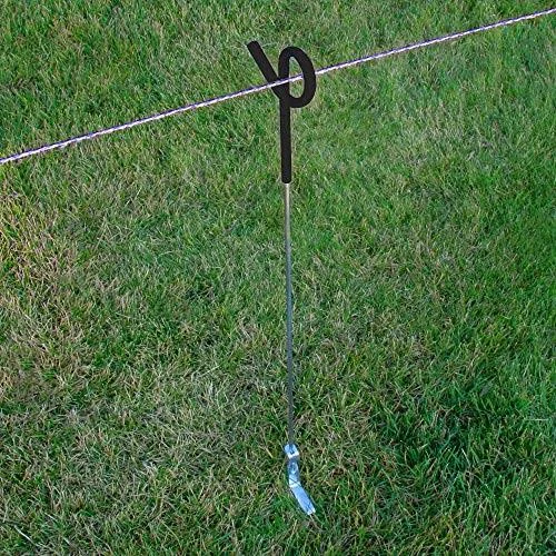 MTB 39 Inches Black Heavy Duty Steel Pig Tail Step-In Fence Post - Pack of 10