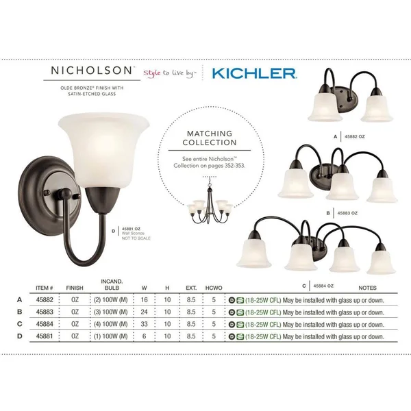 Kichler 45882NI Nicholson Bath 2-Light - Brushed Nickel