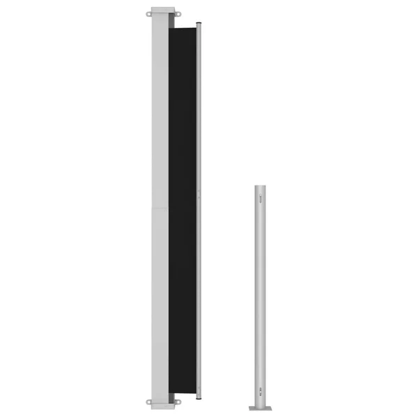 vidaXL Patio Retractable Side Awning 86.6x22x118.1x22 Black