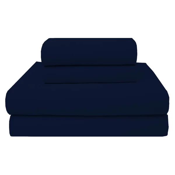 Purity Home Percale Weave Deep Pocket Organic Cotton Sheet Set Queen Navy