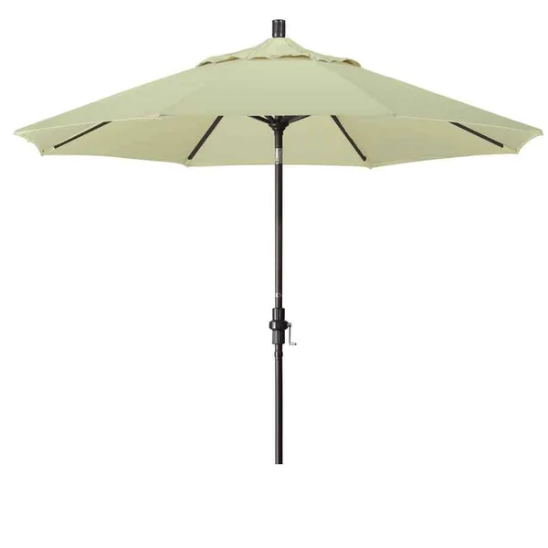 California Umbrella 9& Aluminum Market Umbrella Collar Tilt - Bronze/Sunbrella/Dolce Mango