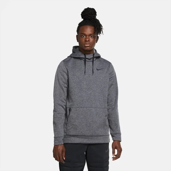 Nike Therma Fleece Hoodie - Mens - Charcoal Heather/Black, Size St