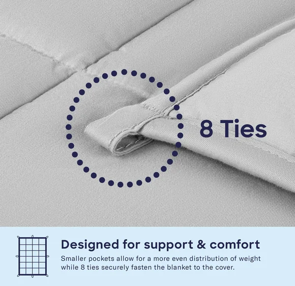Weighted Blanket to Improve Sleep & Calm Anxiety Striped - Grey/White, Queen (60x80)