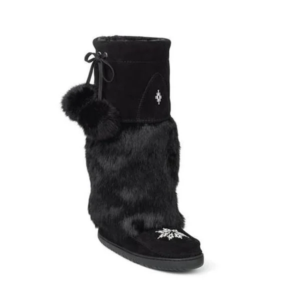 Manitobah Mukluks Women's Kanada Tall Suede Boot Black 6