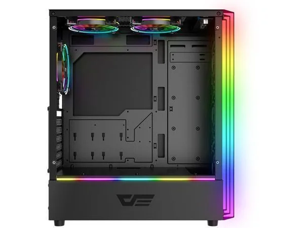 darkFlash J11 Black ATX Mid-Tower Desktop Computer Gaming Case USB 3.0 Ports Tempered Glass Windows with 1pcs 120mm LED MR12 RGB