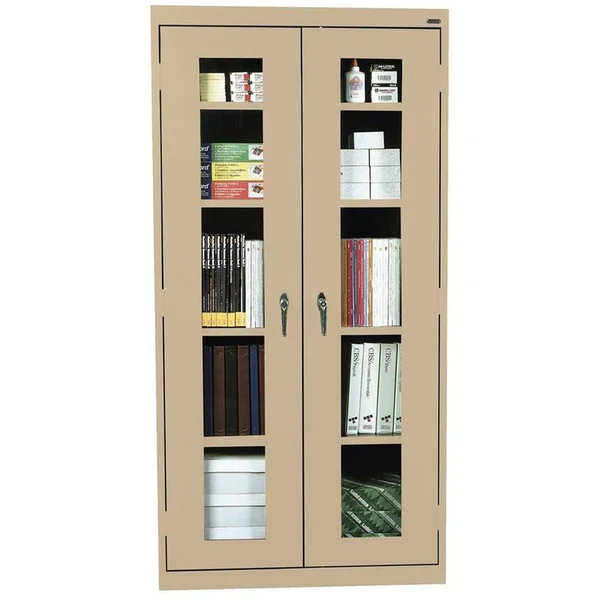 Sandusky Lee CA4V361872-04 Clear View Storage Cabinet - Tropic Sand - 36 x 18 x 72 in.