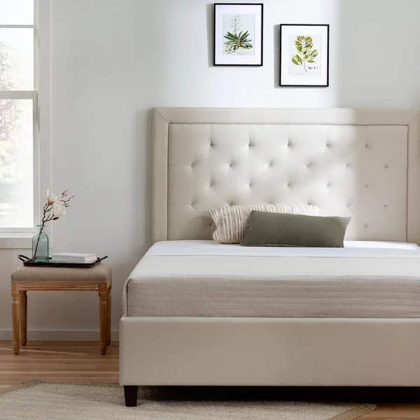 Brookside Upholstered Diamond Tufted Bed - Beige - Queen
