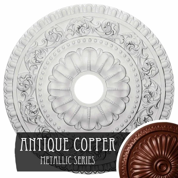 23 1/2x22OD x 3 1/2x22ID x 2 1/8x22P Vaduz Ceiling Medallion (Fits Canopies Up to 3 1/2x22) - Hand-Painted Witch Hazel Crackle