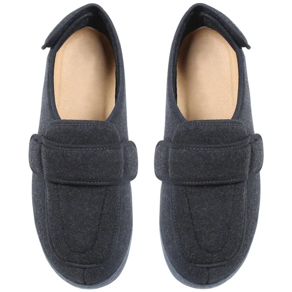 Foamtreads Men's Extra-Depth Wool Slippers for Swollen Feet - Size: 10, Gray