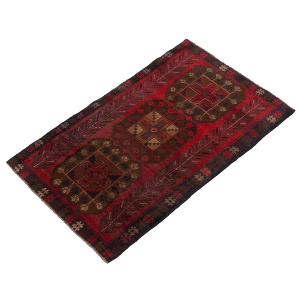 ECARPETGALLERY Hand-Knotted Baluch Dark Red Wool Rug - 2'11 x 4'5