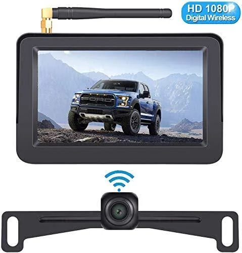 DoHonest HD 1080p Digital Wireless Backup Camera Kit with 5 inch TFT Monitor for Trucks, cars, suvs, vans, campers Rear View Camera