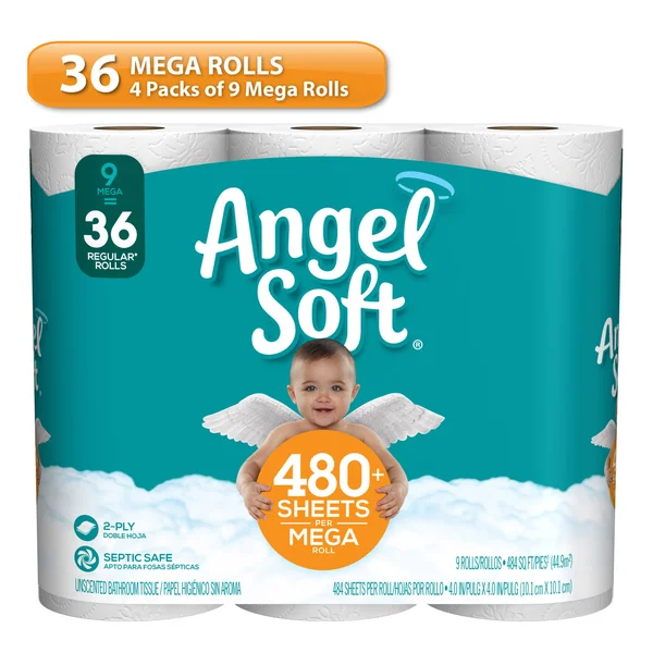 Angel Soft Toilet Paper - Mega Rolls - 36 count