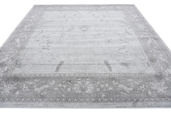 Unique Loom La Jolla Floral Light Gray 8& 0 x 8& 0 Square Rug
