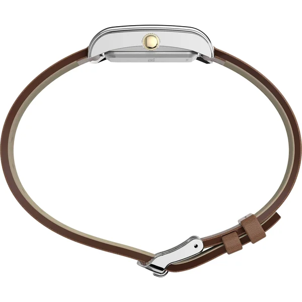 Timex Women's TW2U06100 Meriden Dark Brown/Silver Leather Strap Watch