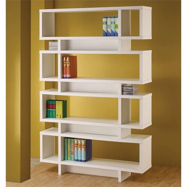 Bowery Hill 4 Tier Open Bookcase in White