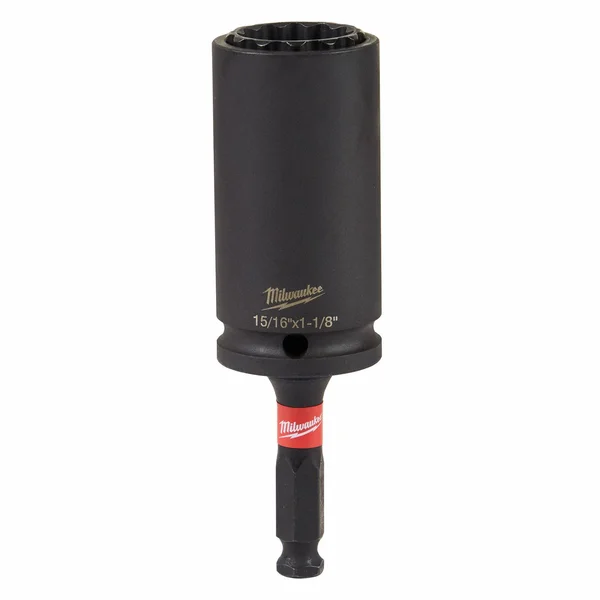 Milwaukee 49-66-5124 Shockwave Lineman&s 12pt 15/16-Inch & 1 1/8-Inch 2-in-1 Socket