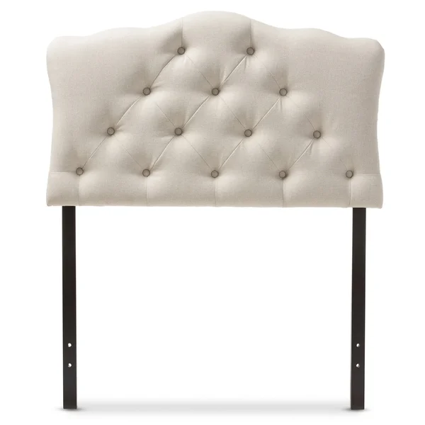 Baxton Studio Rita Modern Tufted Scalloped Headboard - Light Beige, Full