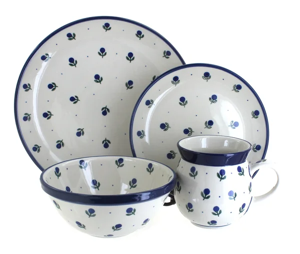 Ceramika Artystyczna Blueberry 16 Piece Dinner Set Polish Pottery