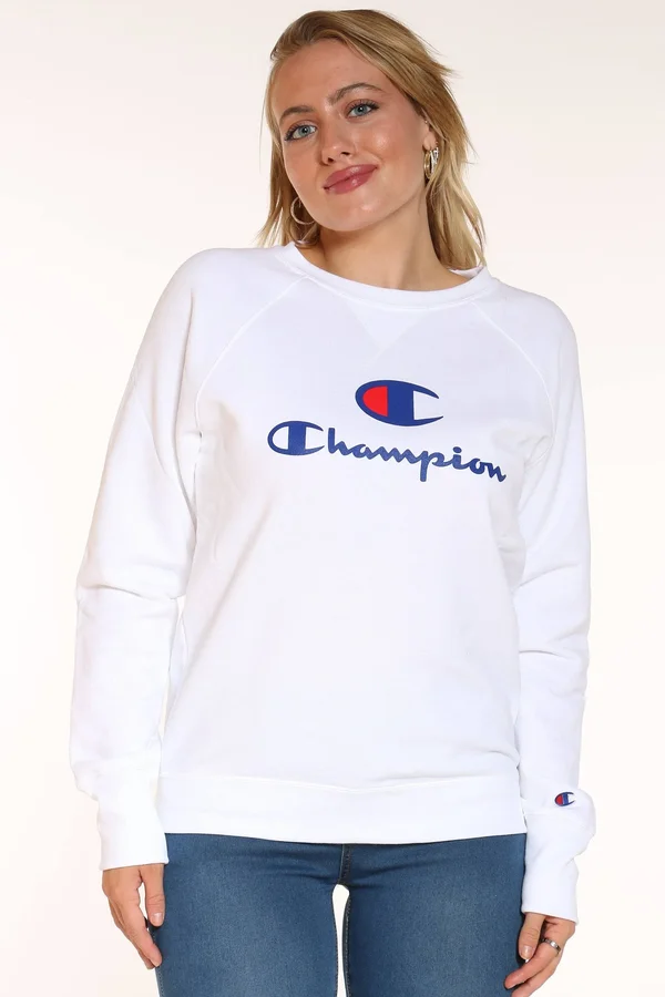 Champion Powerblend Graphic Crew White, XL