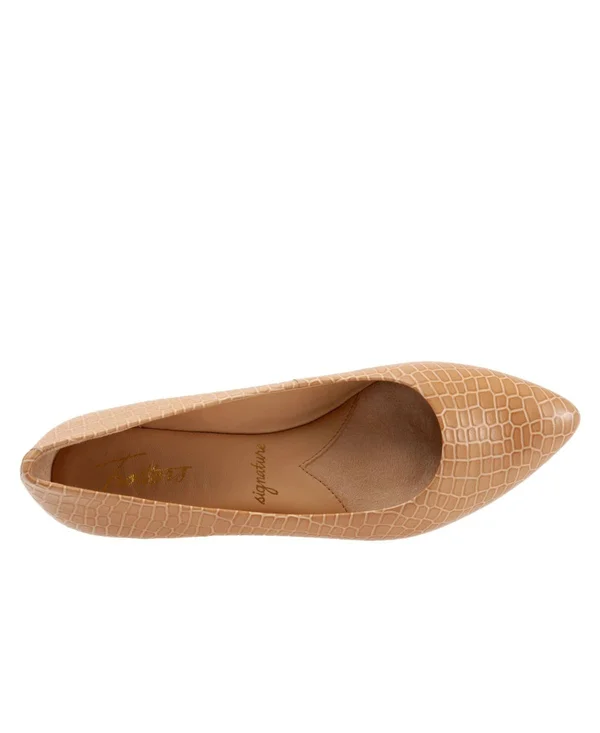 Trotters Women's Estee, Size: 5, Nude Croco Leather