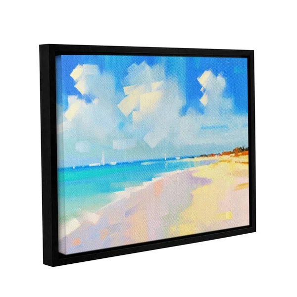 ArtWall Alex Hook Krioutchkov 'Playa 8' 4 Piece Gallery Wrapped Canvas Staggered Set - Blue - 36x48 3-Piece Flag Set