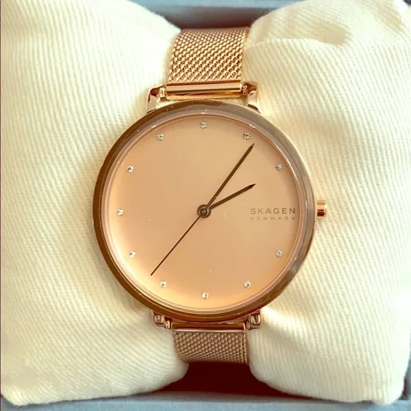 Skagen Women's Hagen Three-Hand Steel-Mesh Watch - Rose Gold