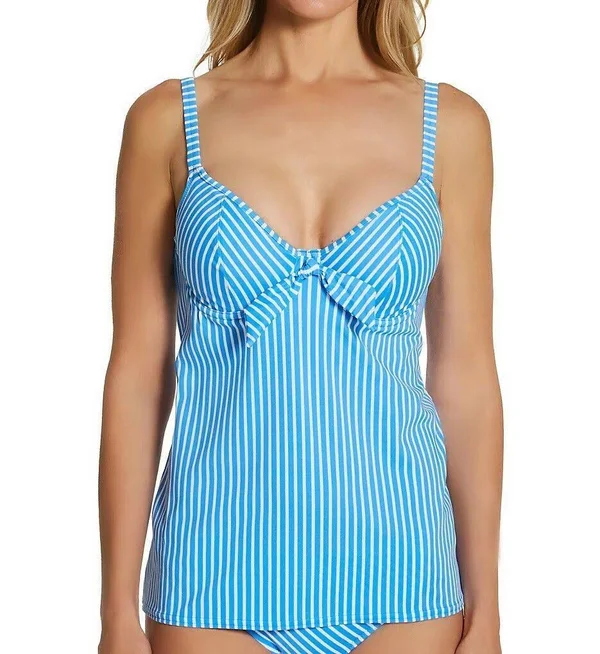 Freya Beach Hut Underwire Non Padded Plunge Tankini Top, Blue Moon