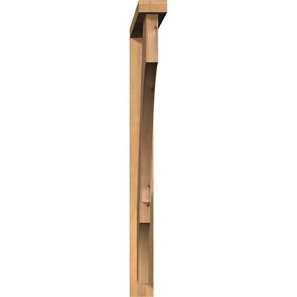 Ekena Millwork 1461933 3 1/2x22W x 40x22D x 40x22H Balboa Block Smooth Bracket w/ Offset Brace - Western Red Cedar