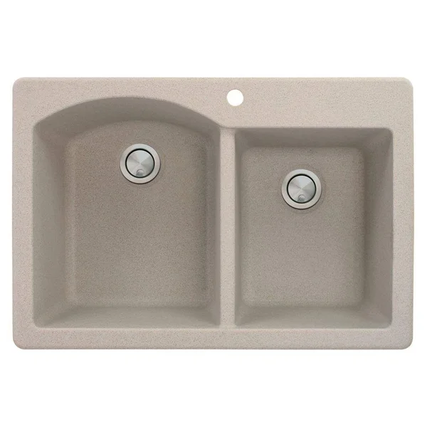 Transolid Aversa Granite 33-in Drop-In Kitchen Sink in Cafe Latte