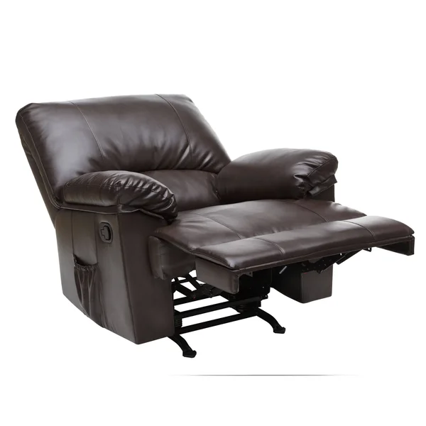 Relaxzen Brown Marbled Leather Rocker Recliner with Heat and Massage