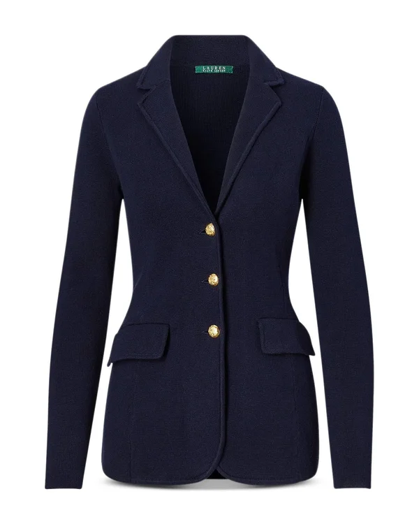 Lauren Ralph Lauren Women's Sweater Knit Blazer - Lauren Navy - XL