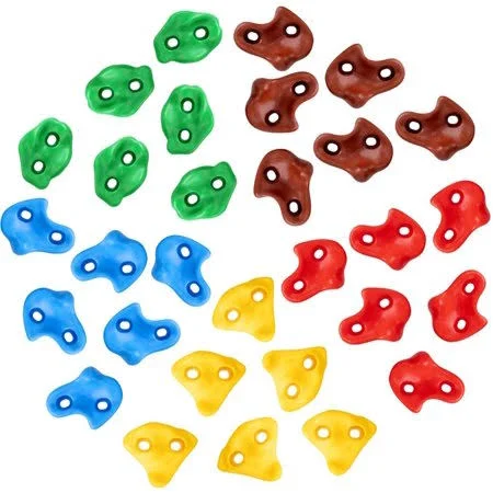 Sekkvy 30 Rock Wall Climbing Holds for Kids, Large Climbing Rocks for Indoor Outdoor Play Set, Rock Wall Hand Holds Kit with 2 i