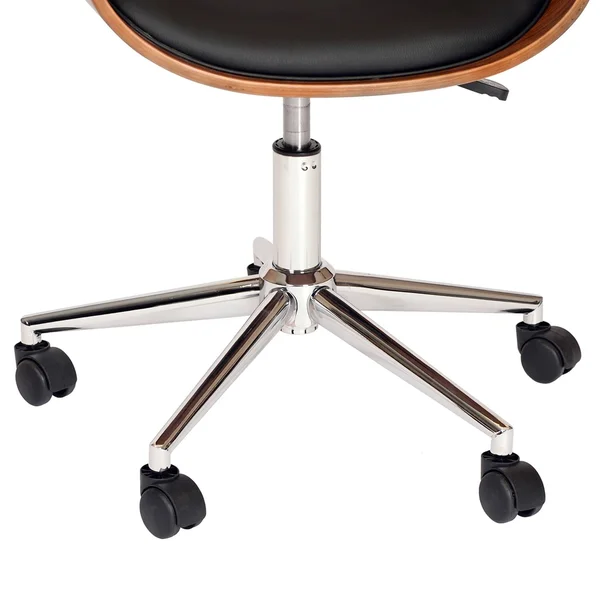 Julian Modern Chair Black Walnut Veneer Back Chrome Armen Living