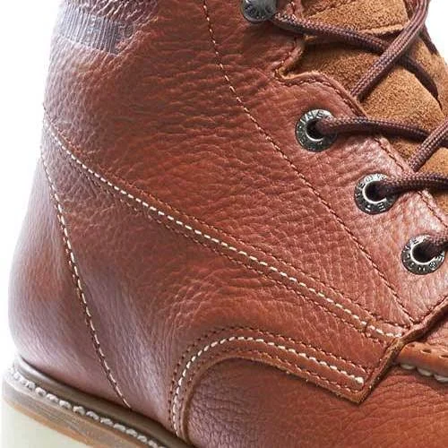 Wolverine Moc Toe Wedge Heel Steel Toe EH Tan 6 inch Work Boot