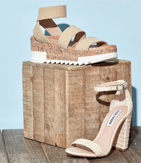 Steve Madden Womens Bandi Natural/Raffia Sandal - 7.5