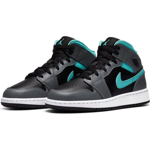 Air Jordan 1 Mid GS &Grey, Aqua& Shoes - Size 5Y