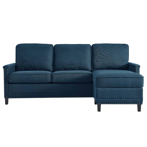 Ashton Upholstered Fabric Sectional Sofa Light Gray Modway