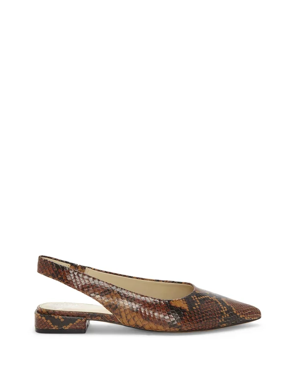 Vince Camuto Chachen Flat - Women's - Brown Snake Print - Size 6.5