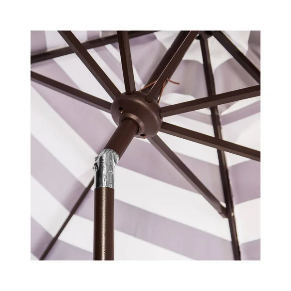 Safavieh 9-ft. Striped Scalloped Trim Patio Umbrella, Black