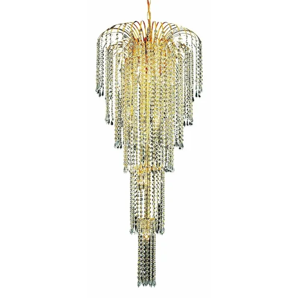 Elegant Lighting V6801G21C/RC Falls 9 Light Chrome Chandelier Clear Royal Cut Crystal