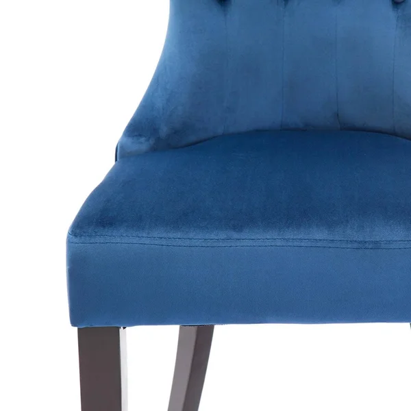 BELLEZE 2 Pcs Dining Chair Upholstered Armless Accent Side Chair Home Kitchen Furniture - Blue