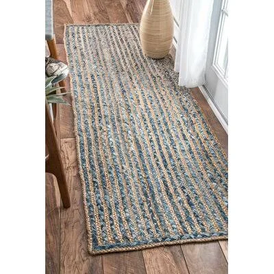 Loeffler Striped Hand Braided Beige Area Rug Breakwater Bay Rug Size: Runner 2&6x22 x 8&